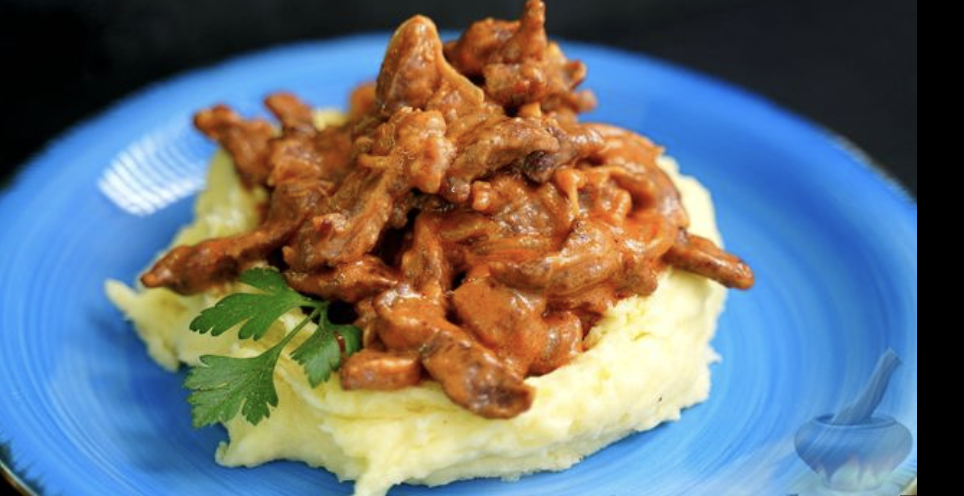 Бефстроганов с говядиной